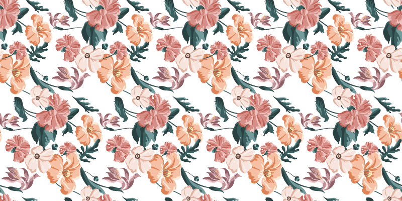 Floral vinyl carpet blooming motif design - TenStickers