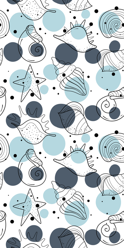 Floral vinyl carpet with chic shell designs - TenStickers