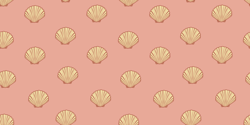Floral vinyl carpet with seashell pattern design - TenStickers