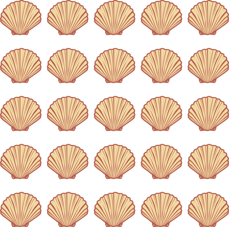 Floral vinyl carpet with seashell design - TenStickers