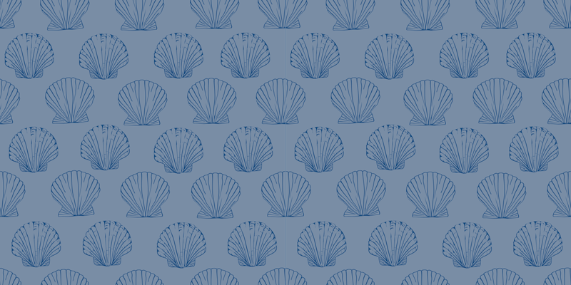 Floral vinyl carpet with shell pattern design - TenStickers
