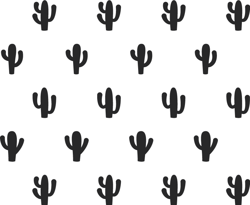 Floral vinyl carpet with cactus pattern design - TenStickers