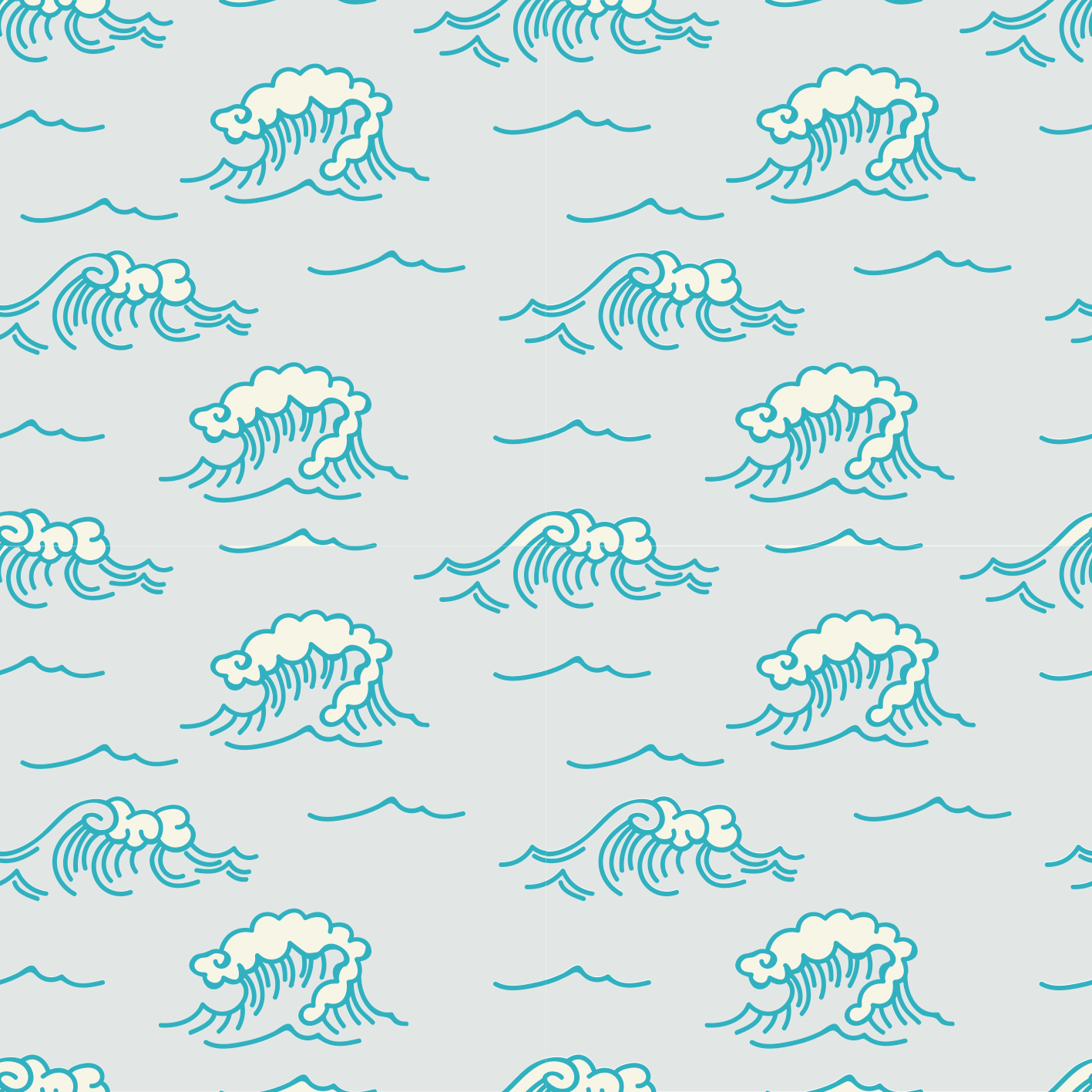 Floral vinyl carpet waves pattern design - TenStickers