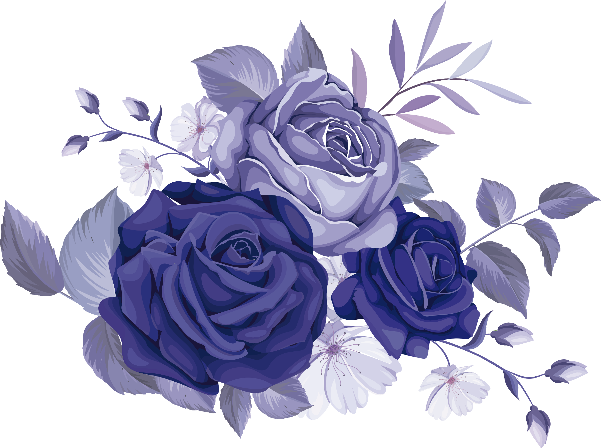 Floral vinyl carpet elegant purple roses - TenStickers