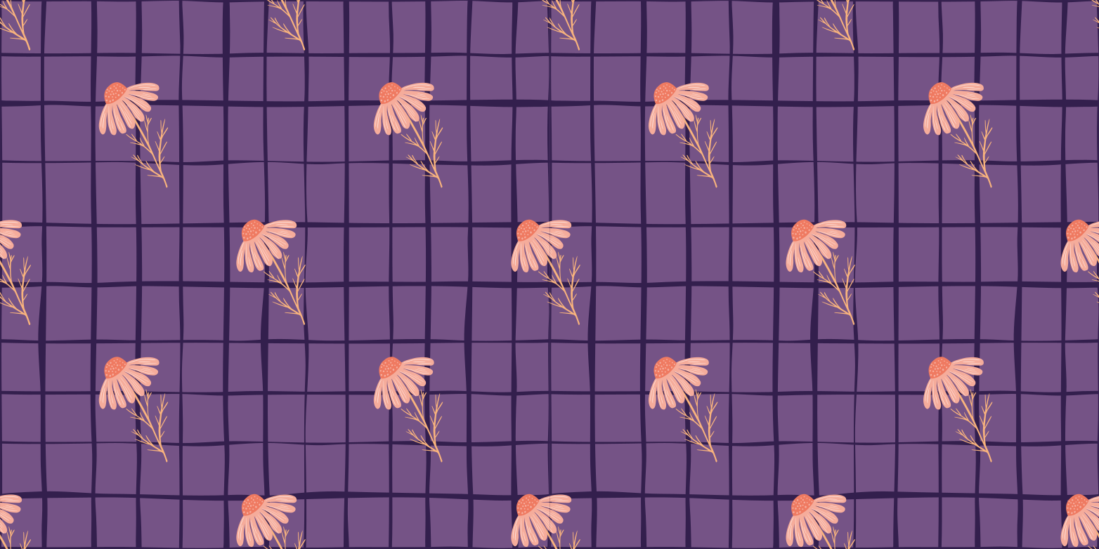 Floral vinyl carpet in purple floral design - TenStickers