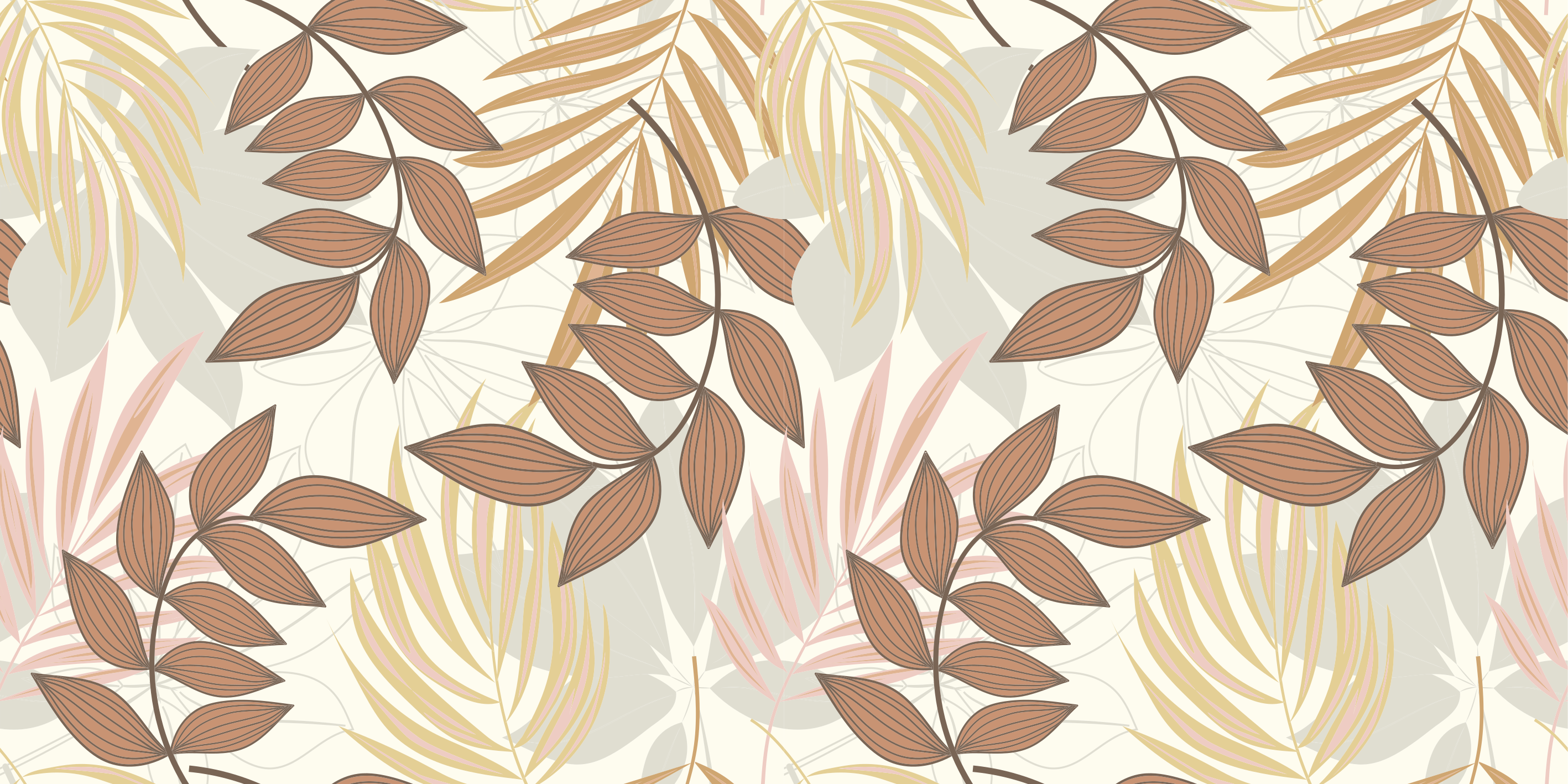 Floral vinyl carpet elegant leaf inspiration - TenStickers