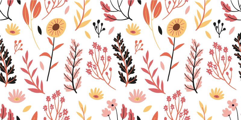 Floral vinyl carpet floral motif decoration - TenStickers