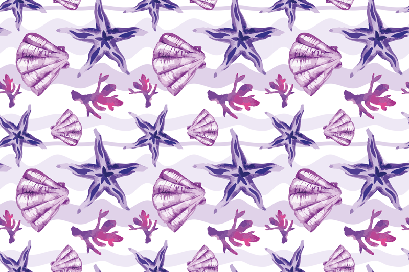 Floral vinyl carpet coral shell design - TenStickers
