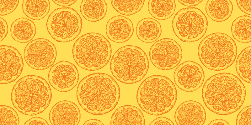 Floral vinyl carpet citrus slice design - TenStickers