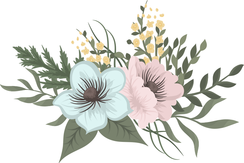 Floral vinyl carpet botanical collection design - TenStickers