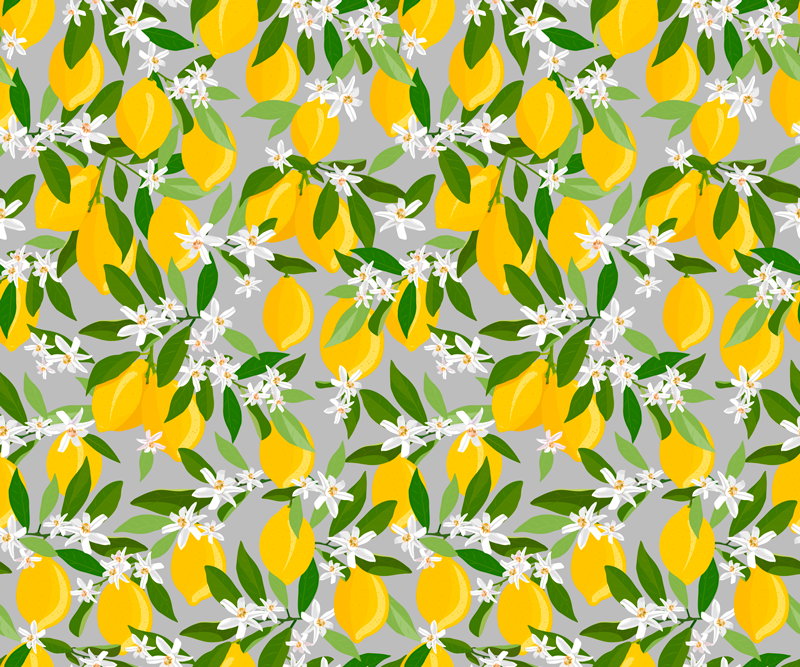 Bedroom vinyl carpet lemon flower design - TenStickers