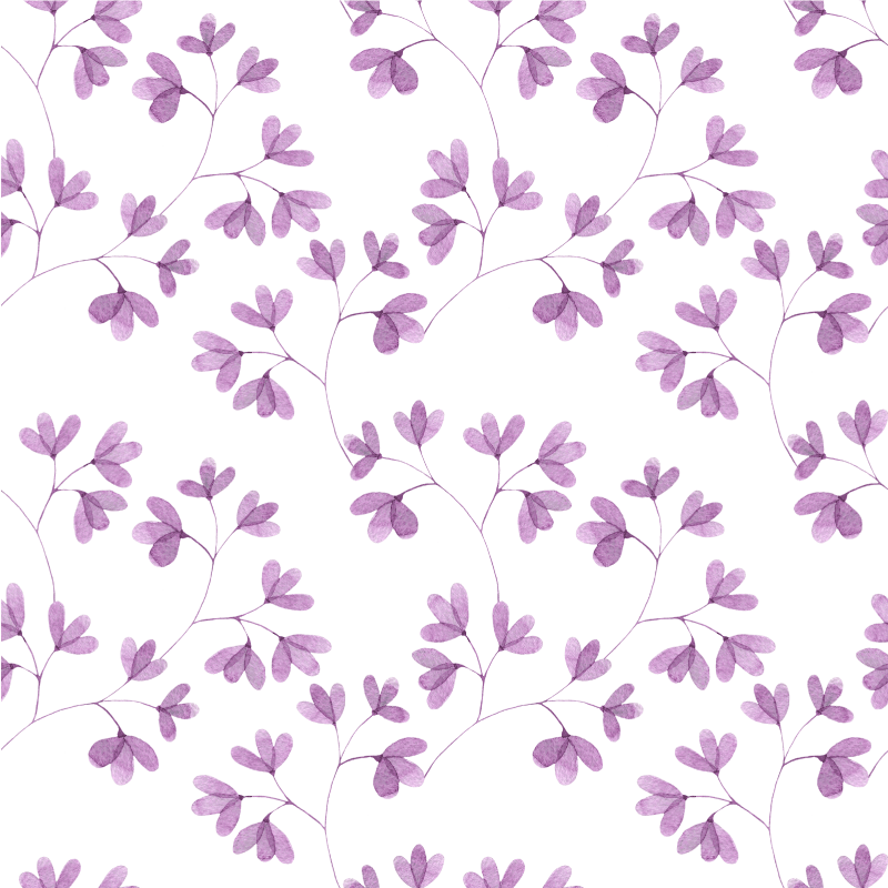 Bedroom vinyl carpet in purple floral design - TenStickers