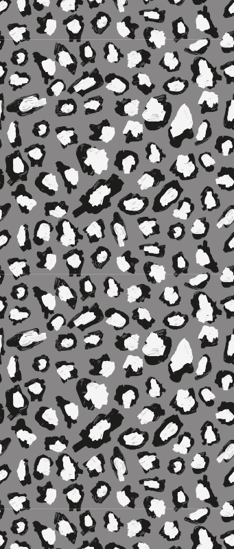Animal print vinyl carpet gray and white leopard - TenStickers