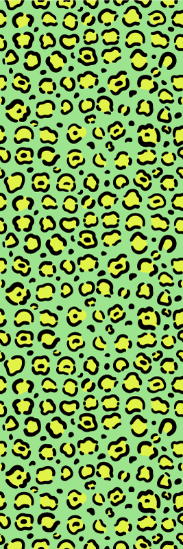 Animal print vinyl carpet in colorful leopard on pistachio - TenStickers