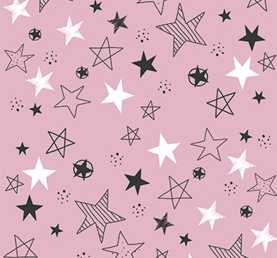 Star vinyl carpet in pink and black pattern - TenStickers