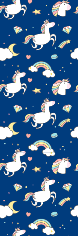 Star vinyl carpet with unicorn and rainbow design - TenStickers