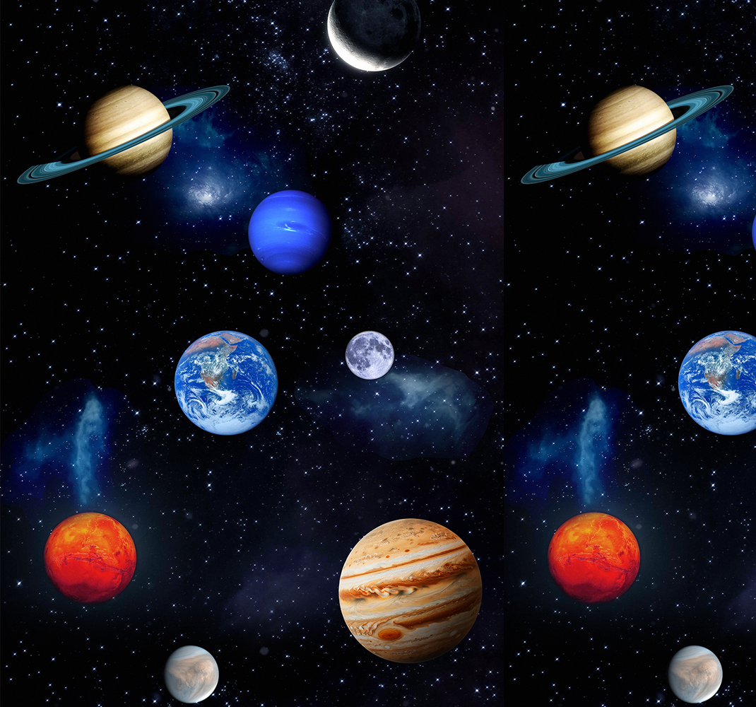 Star vinyl carpet cosmos space planets - TenStickers