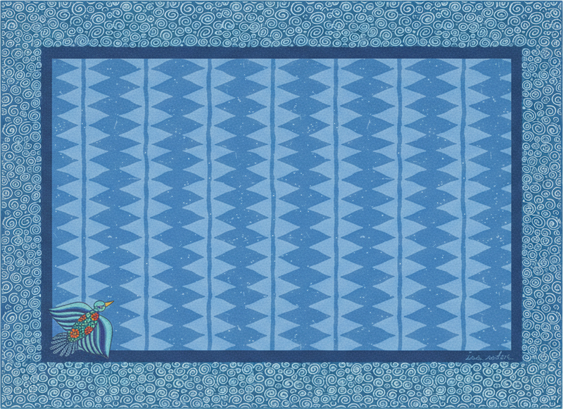 Living room vinyl carpet with blue bird design - TenStickers