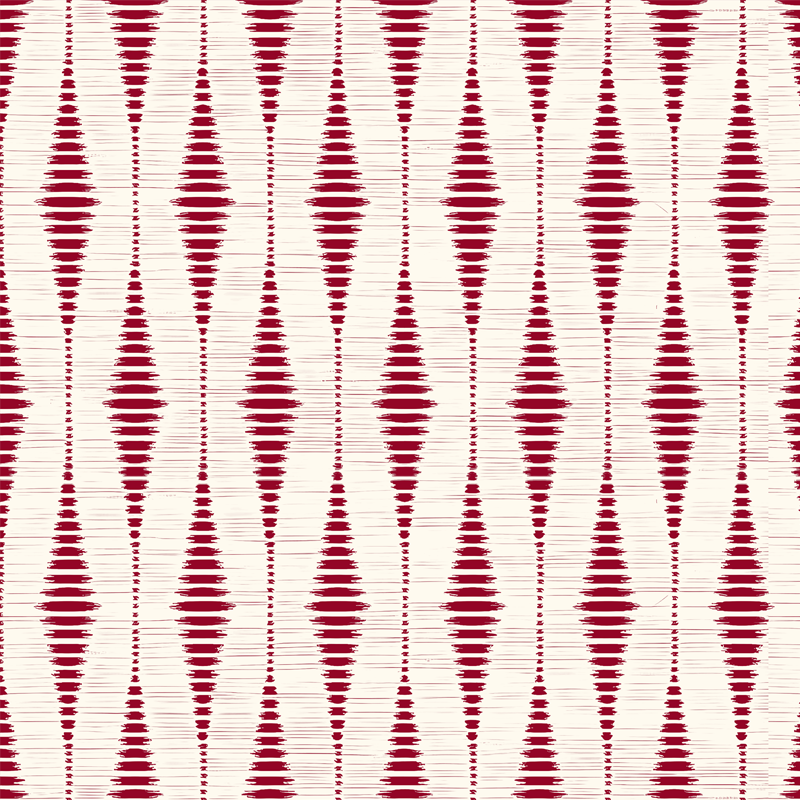 Geometric vinyl carpet in red rabaul ikat - TenStickers