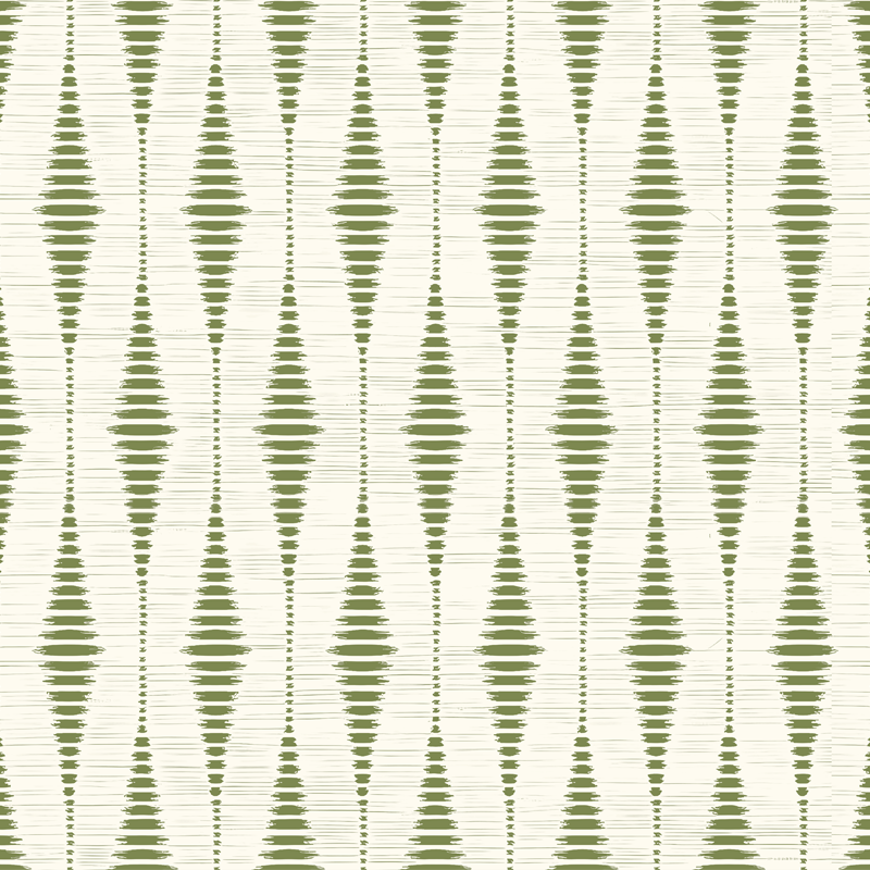 Geometric vinyl carpet in moss green rabaul ikat - TenStickers