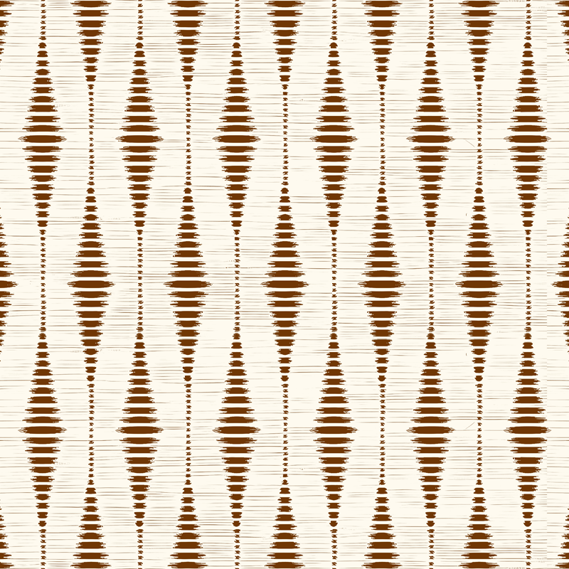 Geometric vinyl carpet in chocolate brown ikat - TenStickers