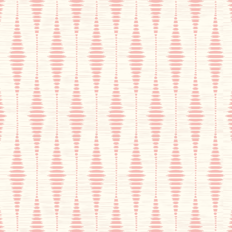 Geometric vinyl carpet in pastel pink ikat pattern - TenStickers