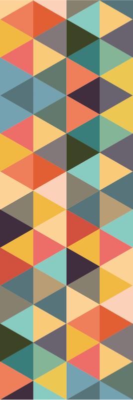 Geometric vinyl carpet with colorful geometric designs - TenStickers