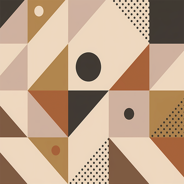 Geometric vinyl carpet in brown patchwork - TenStickers