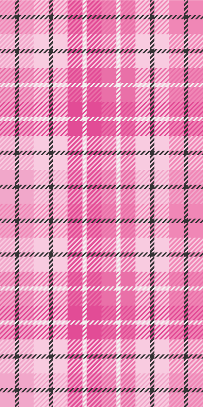 Geometric vinyl carpet in pink and black tartan - TenStickers