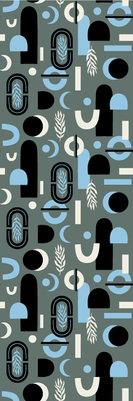 Geometric vinyl carpet with abstract shape design - TenStickers