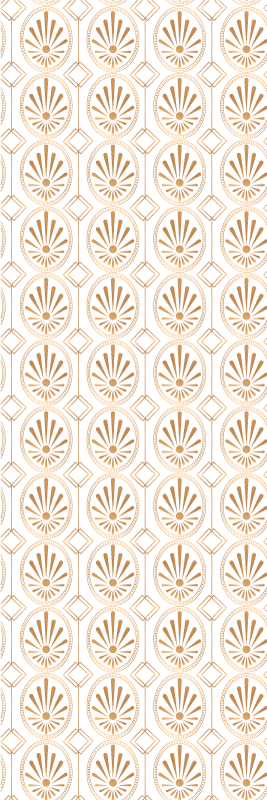 Geometric vinyl carpet with modern white and gold design - TenStickers