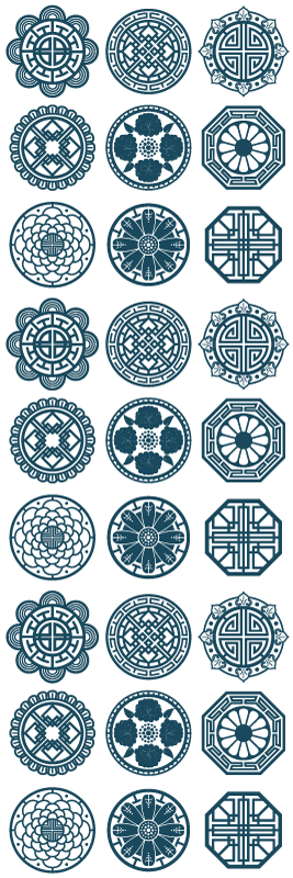 Geometric vinyl carpet with korean patterns - TenStickers