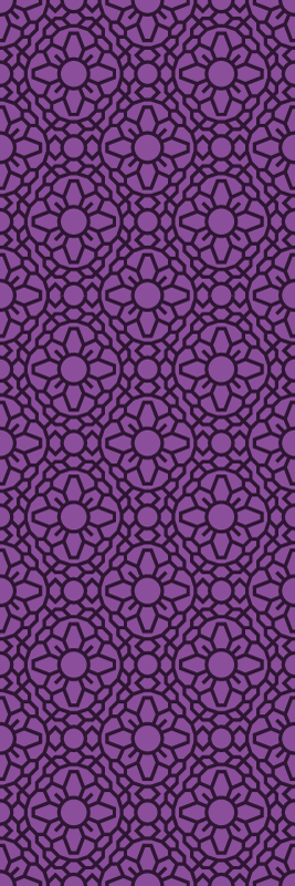 Geometric vinyl carpet with purple circle flowers - TenStickers