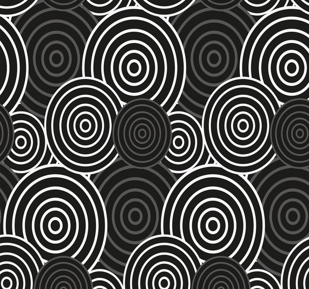 Geometric vinyl carpet with black circle design - TenStickers