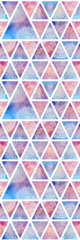 Geometric vinyl carpet ethnic floral triangles - TenStickers