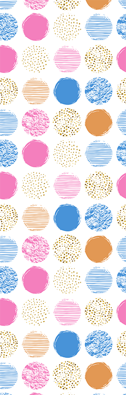 Geometric vinyl carpet with colorful dot design - TenStickers