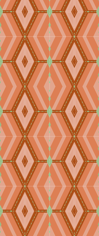 Geometric vinyl carpet in 30s autumnal colors - TenStickers