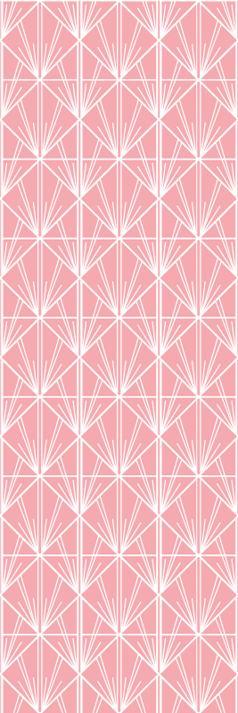 Geometric vinyl carpet with modern pink and white design - TenStickers