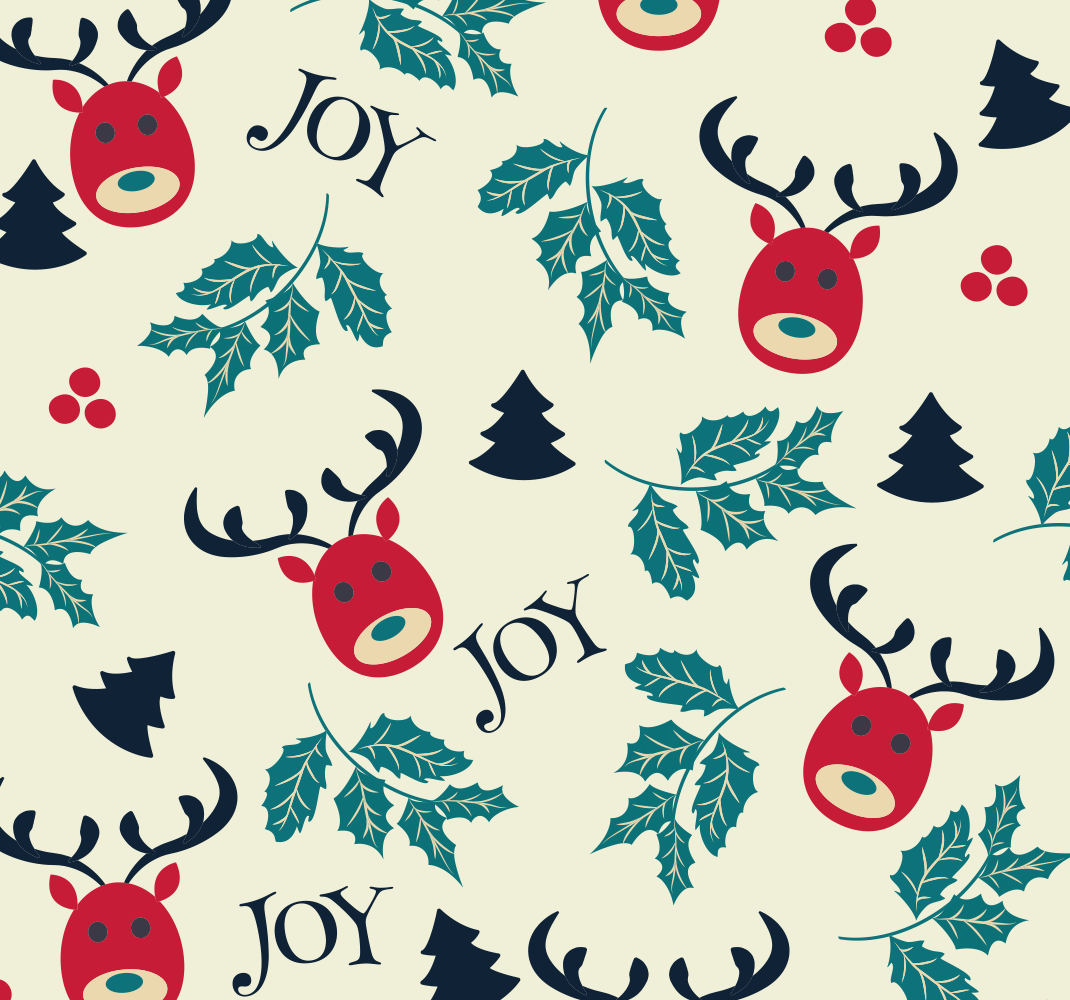Christmas vinyl carpet joy and reindeer - TenStickers