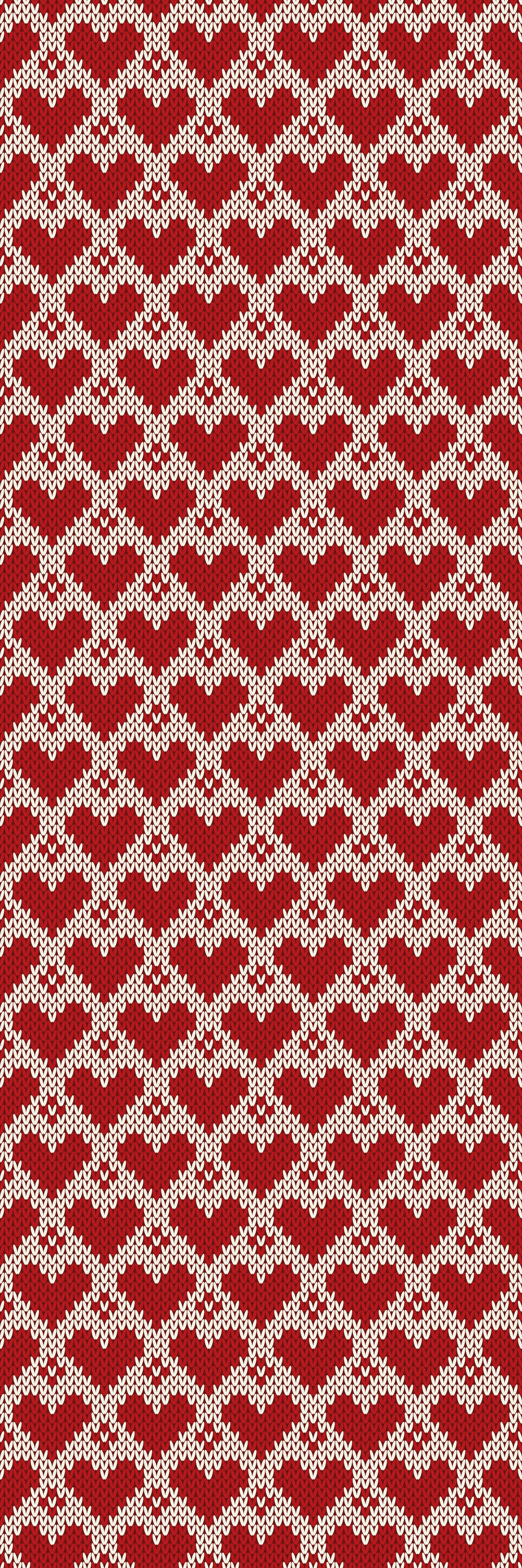 Christmas vinyl carpet with knitted heart pattern - TenStickers