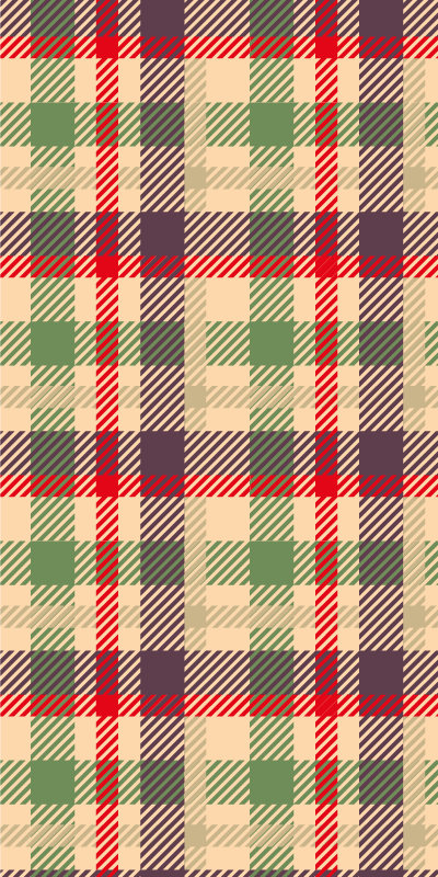 Christmas vinyl carpet in red and green tartan - TenStickers