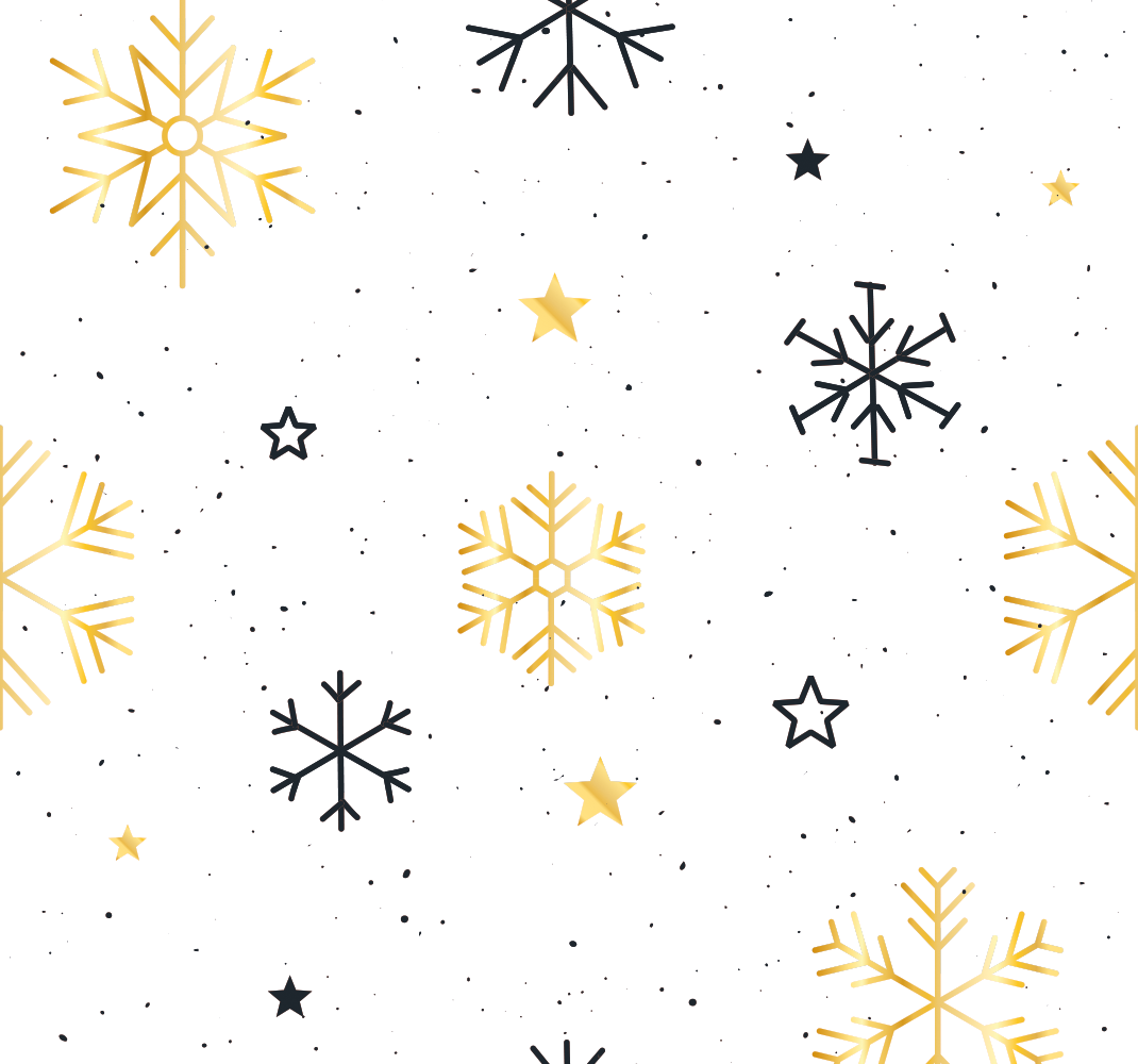 Christmas vinyl carpet with black and gold snowflakes - TenStickers