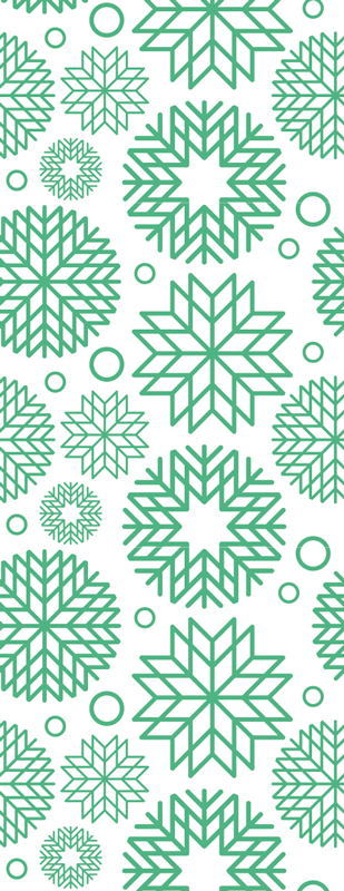 Christmas vinyl carpet with three green snowflake shapes - TenStickers