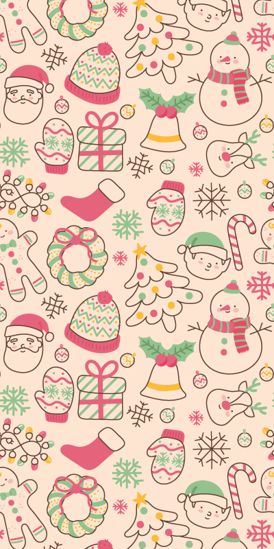Christmas vinyl carpet with christmas lights - TenStickers