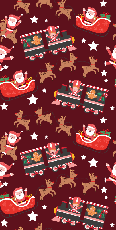 Christmas vinyl carpet santa claus sleigh design - TenStickers