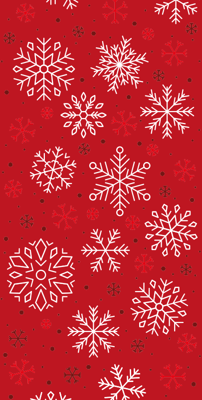 Christmas vinyl carpet snowflakes on red background - TenStickers