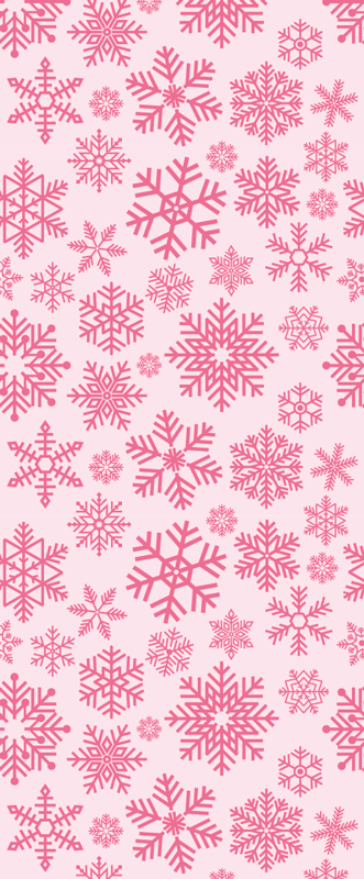 Christmas vinyl carpet with pink snowflakes design - TenStickers