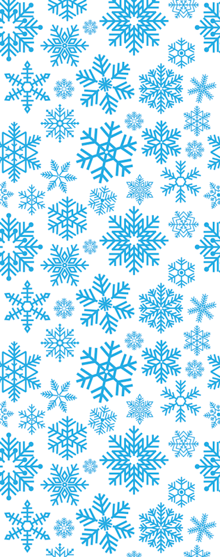 Christmas vinyl carpet with various blue snowflakes - TenStickers