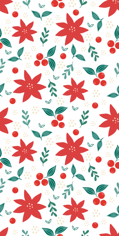 Christmas vinyl carpet with christmas blooms - TenStickers