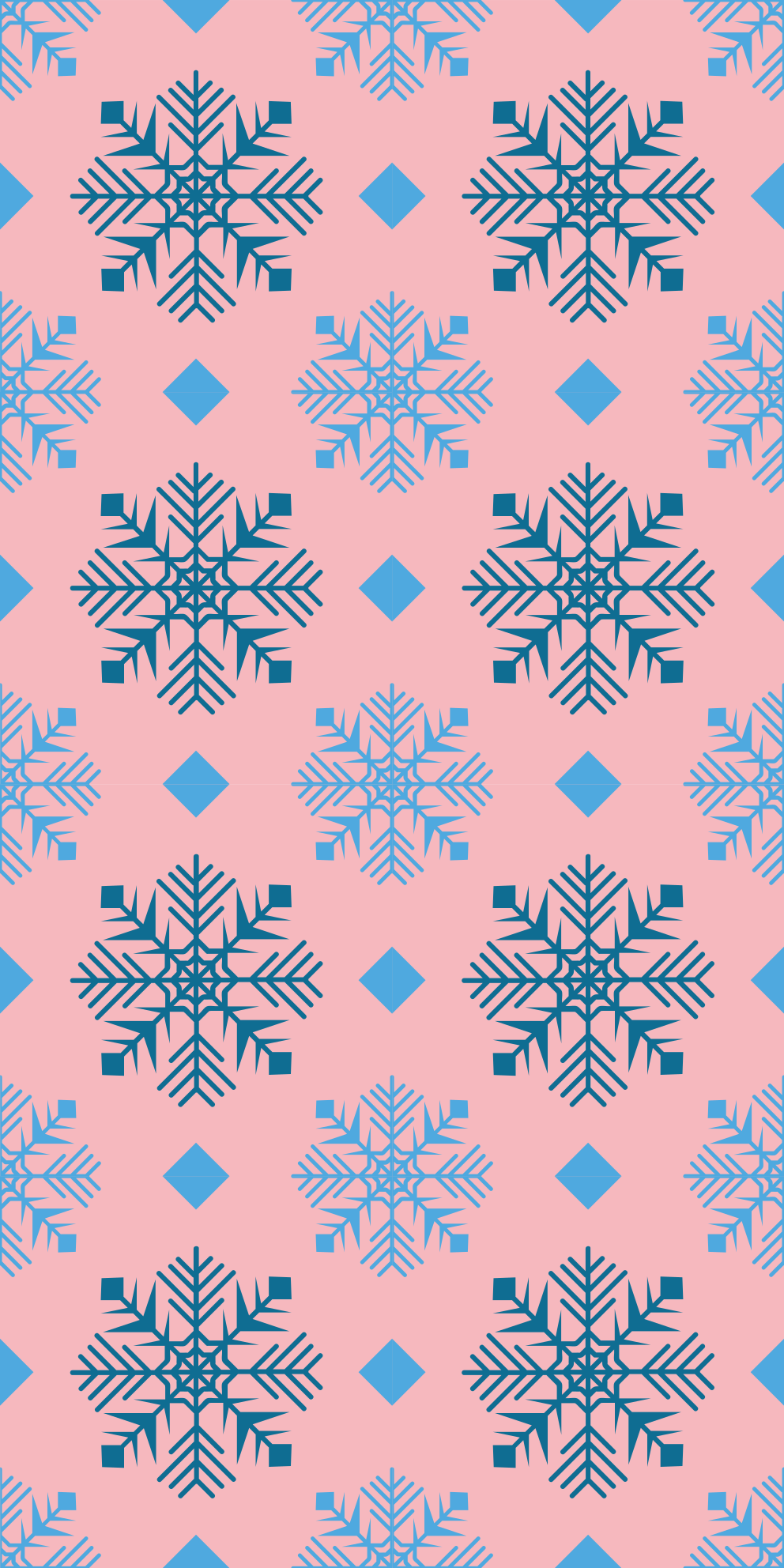 Christmas vinyl carpet with pink and blue snowflakes - TenStickers